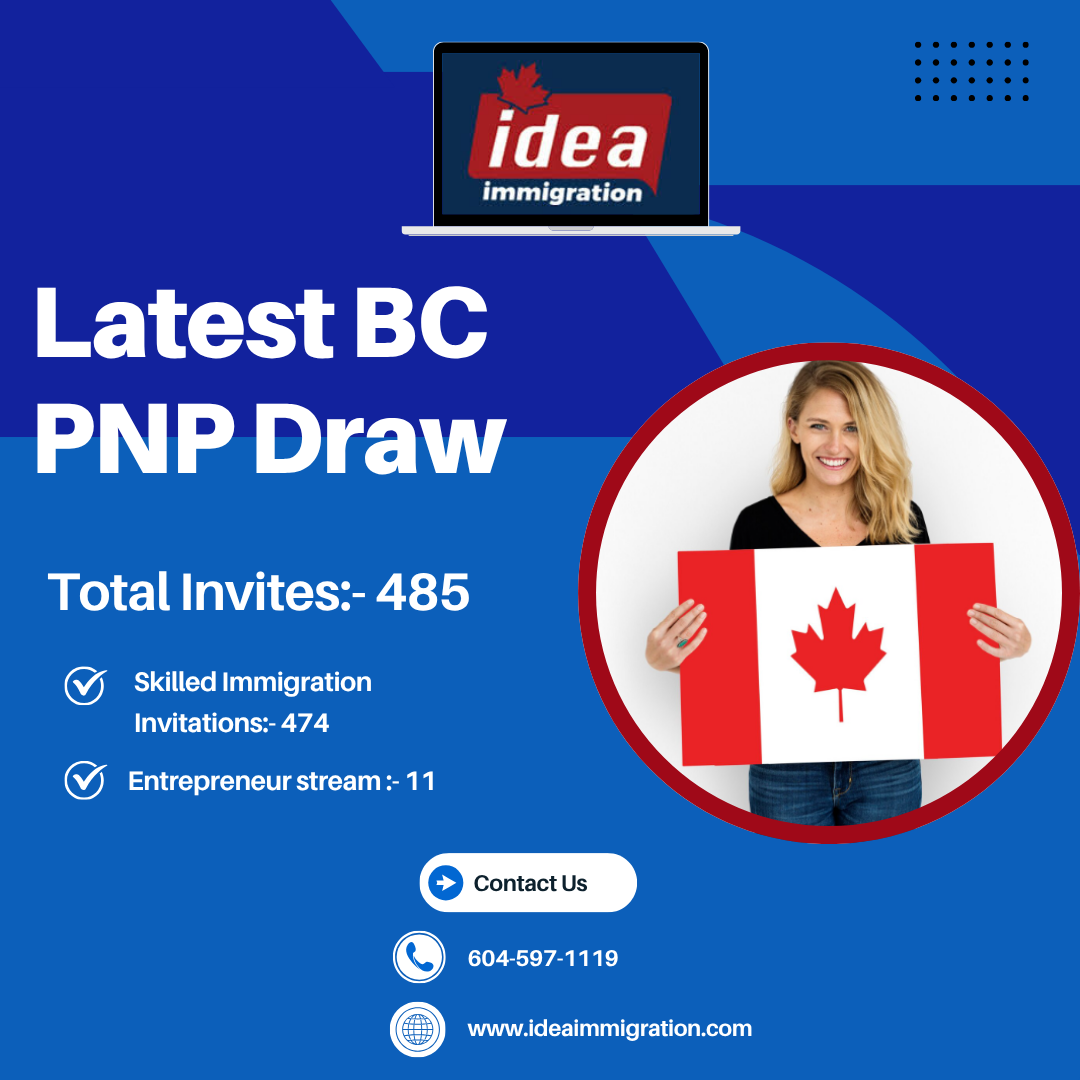 BC PNP Latest Draw: 485 Candidates Invited for Canada PR